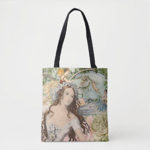 Vintage Eintagsfliege-Feen und Blumen Tasche