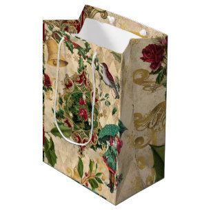 Vintage einzigartige Weihnachtsgeschenktasche Mittlere Geschenktüte