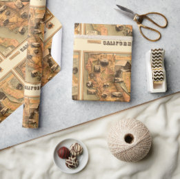 Vintage, einzigartige wiederhergestellte Karte von Geschenkpapier