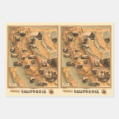 Vintage, einzigartige wiederhergestellte Karte von Geschenkpapier Set (Vorderseite 2)