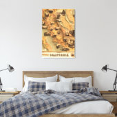 Vintage, einzigartige wiederhergestellte Karte von Leinwanddruck (Insitu (Schlafzimmer))