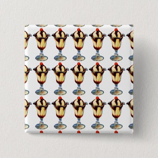 Vintage-Eisbecher Button (Vorderseite)