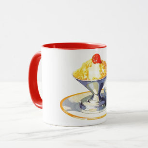 Vintage-Eisbecher Retro-Dessert-Essen Tasse