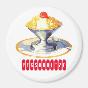Vintage-Eisbecher Retro-Nachtisch Essen Magnet