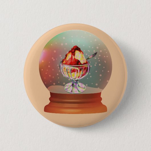 Vintage-Eisbecher-Schneekugelknopf Button (Vorderseite)