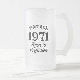 Vintage-Eisbeer-Tassengeschenk zum 50. Geburtstag Mattglas Bierglas