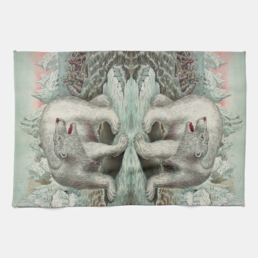 Vintage Eisberg-Winterdarstellung Geschirrtuch (Horizontal)