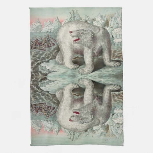 Vintage Eisberg-Winterdarstellung Geschirrtuch (Vertikal)