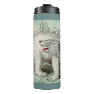 Vintage-Eisberg-Winterillustration eines Eisbären Thermosbecher