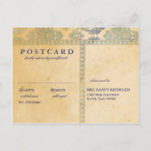 Vintage Eisblauer Damaskus-Spitze Hochzeit RSVP Einladungspostkarte (Rückseite)