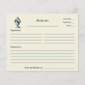 Vintage Eiscreme Brautparty Rezept Karte (Vorderseite)