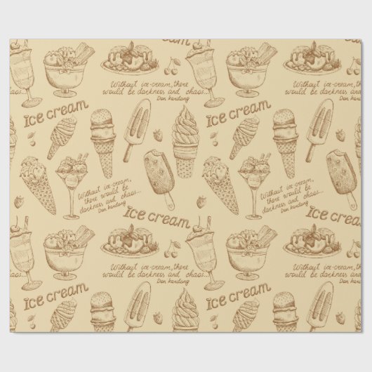 Vintage Eiscreme Geschenkpapier (Flach)
