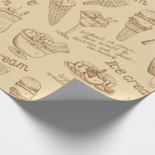 Vintage Eiscreme Geschenkpapier (Ecke)