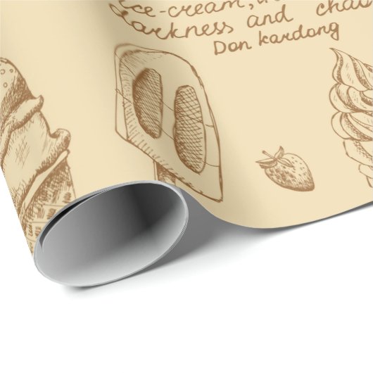 Vintage Eiscreme Geschenkpapier (Rolleneckpunkt)