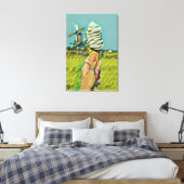 Vintage Eiscreme Leinwanddruck (Insitu (Schlafzimmer))
