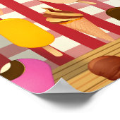 Vintage-Eiscreme-Picknick Poster (Ecke)