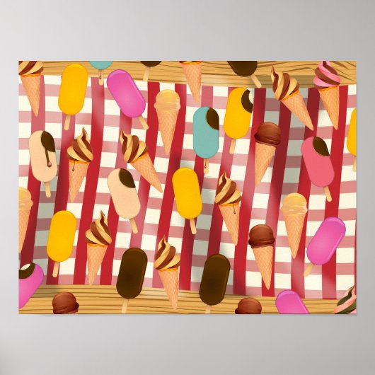 Vintage Eiscreme Picnic Poster (Vorne)