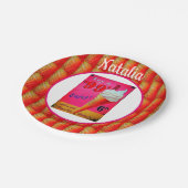 Vintage Eiscreme-Platte Pappteller (Schrägansicht)