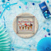Vintage Eiscreme-Platte Pappteller (Party)