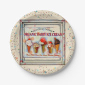 Vintage Eiscreme-Platte Pappteller (Vorderseite)