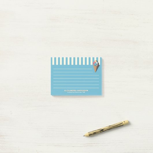 Vintage Eiscreme Post-it Klebezettel (Auf Schreibtisch)