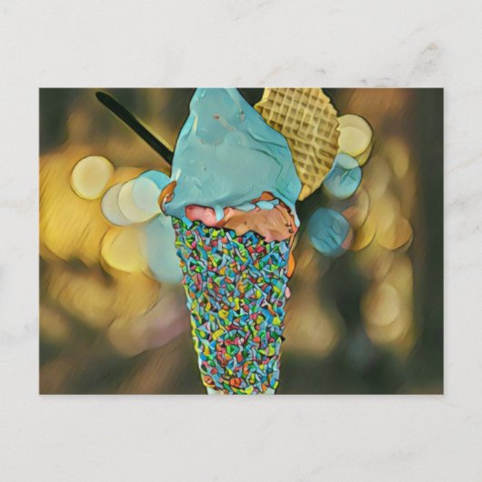 Vintage Eiscreme Postkarte (Vorderseite)