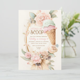 Vintage-Eiscreme-Rahmen, Blush-Eiscreme Einladung