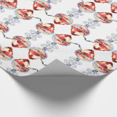 Vintage Eiscreme, rot-weiß Geschenkpapier (Ecke)