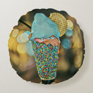 Vintage Eiscreme Rundes Kissen
