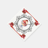 Vintage Eiscreme, schwarz Serviette (Ecke)