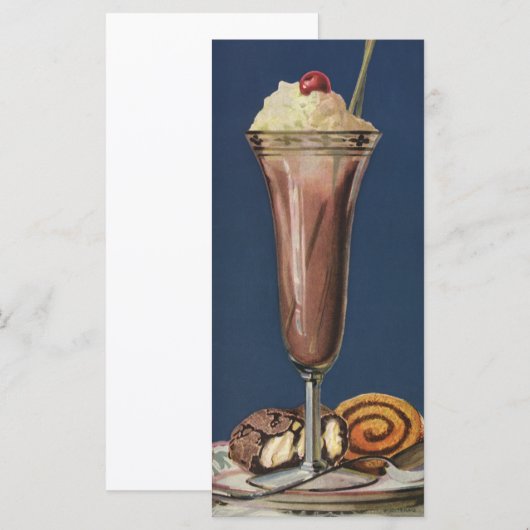 Vintage Eiscreme-Shake, gepeitschte Creme & Cherry (Vorne/Hinten)