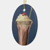 Vintage Eiscreme-Shake, gepeitschte Creme & Cherry Keramikornament (Links)