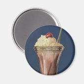 Vintage Eiscreme-Shake, gepeitschte Creme & Cherry Magnet (Vorderseite/Rückseite)
