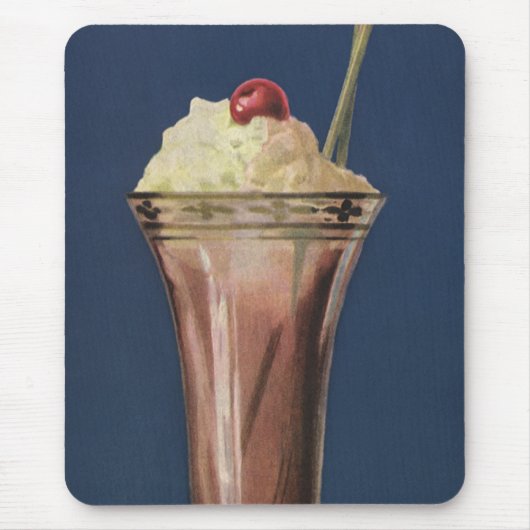 Vintage Eiscreme-Shake, gepeitschte Creme & Cherry Mousepad (Vorne)
