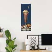 Vintage Eiscreme-Shake, gepeitschte Creme & Cherry Poster (Heimbüro)