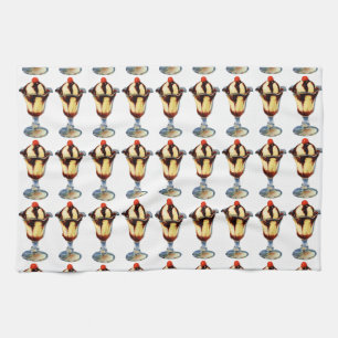 Vintage Eiscreme Sundae Geschirrtuch