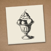 Vintage Eiscreme Sundae Gummistempel