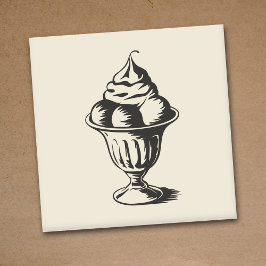 Vintage Eiscreme Sundae Gummistempel