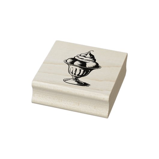 Vintage Eiscreme Sundae Gummistempel (Stempel)