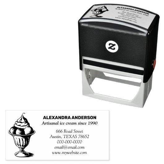 Vintage Eiscreme Sundae Permastempel (Beispiel)