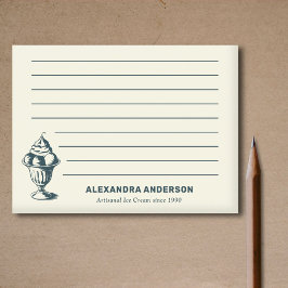 Vintage Eiscreme Sundae Post-it Klebezettel