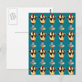 Vintage Eiscreme Sundae Postkarte (Vorne/Hinten)