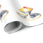 Vintage Eiscreme-Sundae Retro-Desserts Geschenkpapier (Rolleneckpunkt)