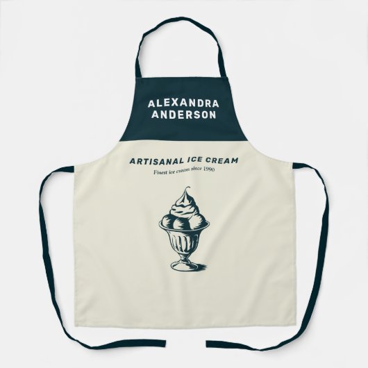 Vintage Eiscreme Sundae Schürze (Vorderseite)