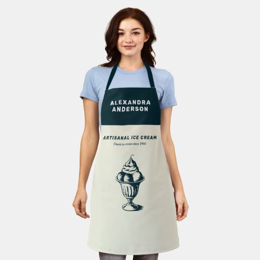 Vintage Eiscreme Sundae Schürze (Getragen)