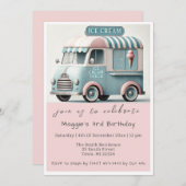 Vintage Eiscreme Truck Geburtstag Einladung (Vorne/Hinten)
