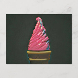 Vintage-Eiscreme-Waffel Postkarte
