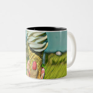 Vintage Eiscreme Zweifarbige Tasse