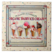Vintage Eiscremewohnzimmer-Zeichen-Keramikfliese Fliese (Vorderseite)