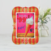 Vintage Eisdiele Einladung (Stehend Vorderseite)